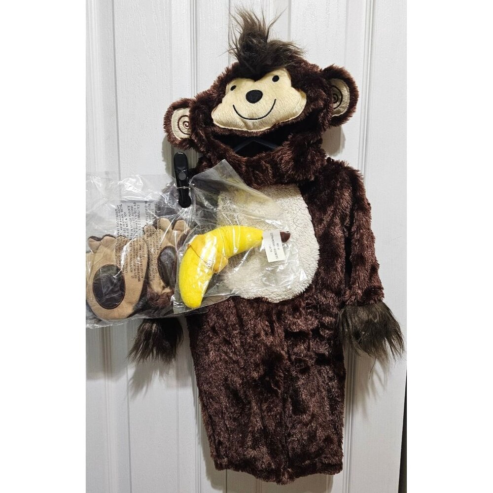 Monkey Around Baby Halloween Costume 6-12 Months Plush Banana Rattle Halloween